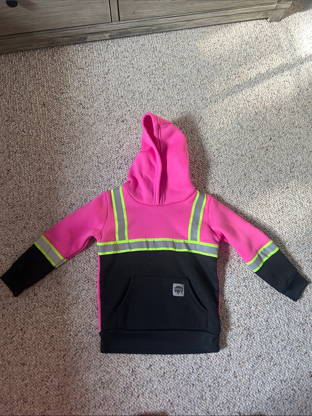 Buffalo Kids Hooded Sweatshirt in Hot Pink, Construction, Workwear